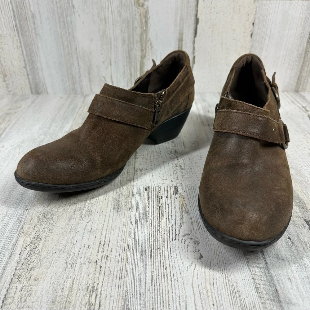 Born‎ Zowy Tobacco Brown Harness Ankle Booties #800